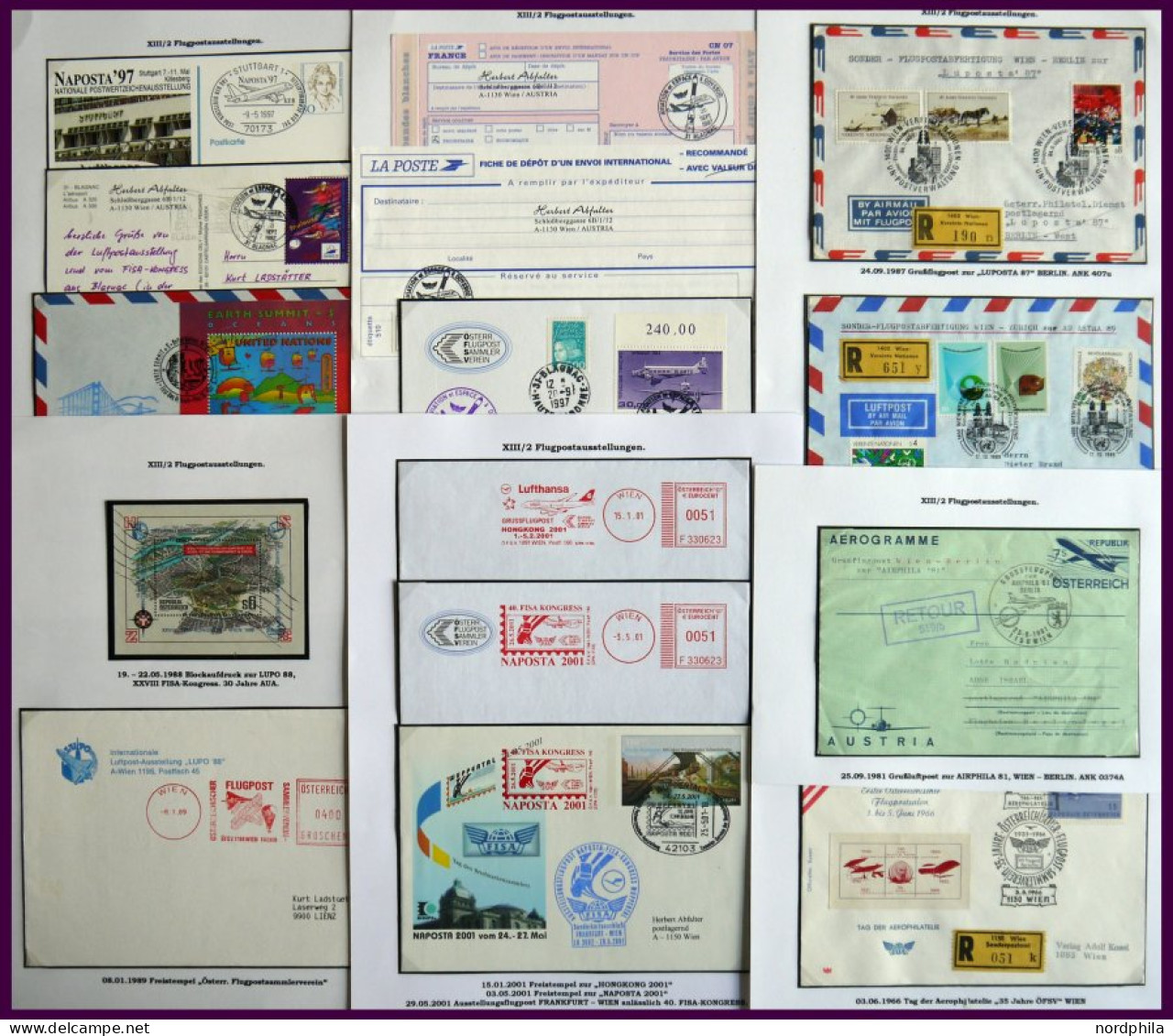 SONDERFLÜGE 1967-2001, Interessante Partie Von 70 Verschiedenen Luftpost-Sonderbelegen, Pracht - Autres & Non Classés