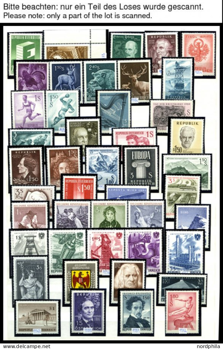 SAMMLUNGEN , Postfrische Sammlung Österreich Von 1959-2000 Im Einsteckbuch, Komplett Bis Auf Freimarken-Ausgaben, Pracht - Sammlungen