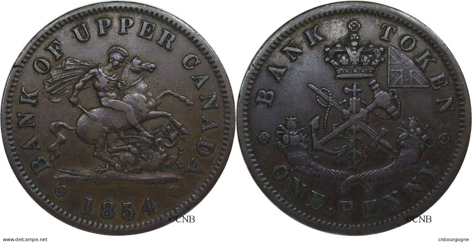 Canada - Colonie - Haut Canada - Bank Of Upper Canada - One Penny Token 1854 - TTB/XF45 - Mon3639 - Canada