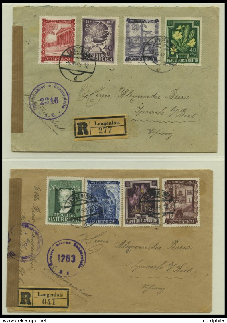 SAMMLUNGEN 1945-52, Sammlung von 19 verschiedenen Belegen mit Zensurstempeln, meist Einschreibbriefe, meist Pracht, besi