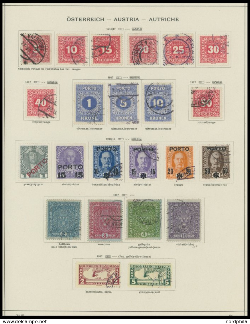SAMMLUNGEN o, , Sammlungsteil Österreich von 1883-1937 mit guten mittleren Ausgaben, meist Prachterhaltung