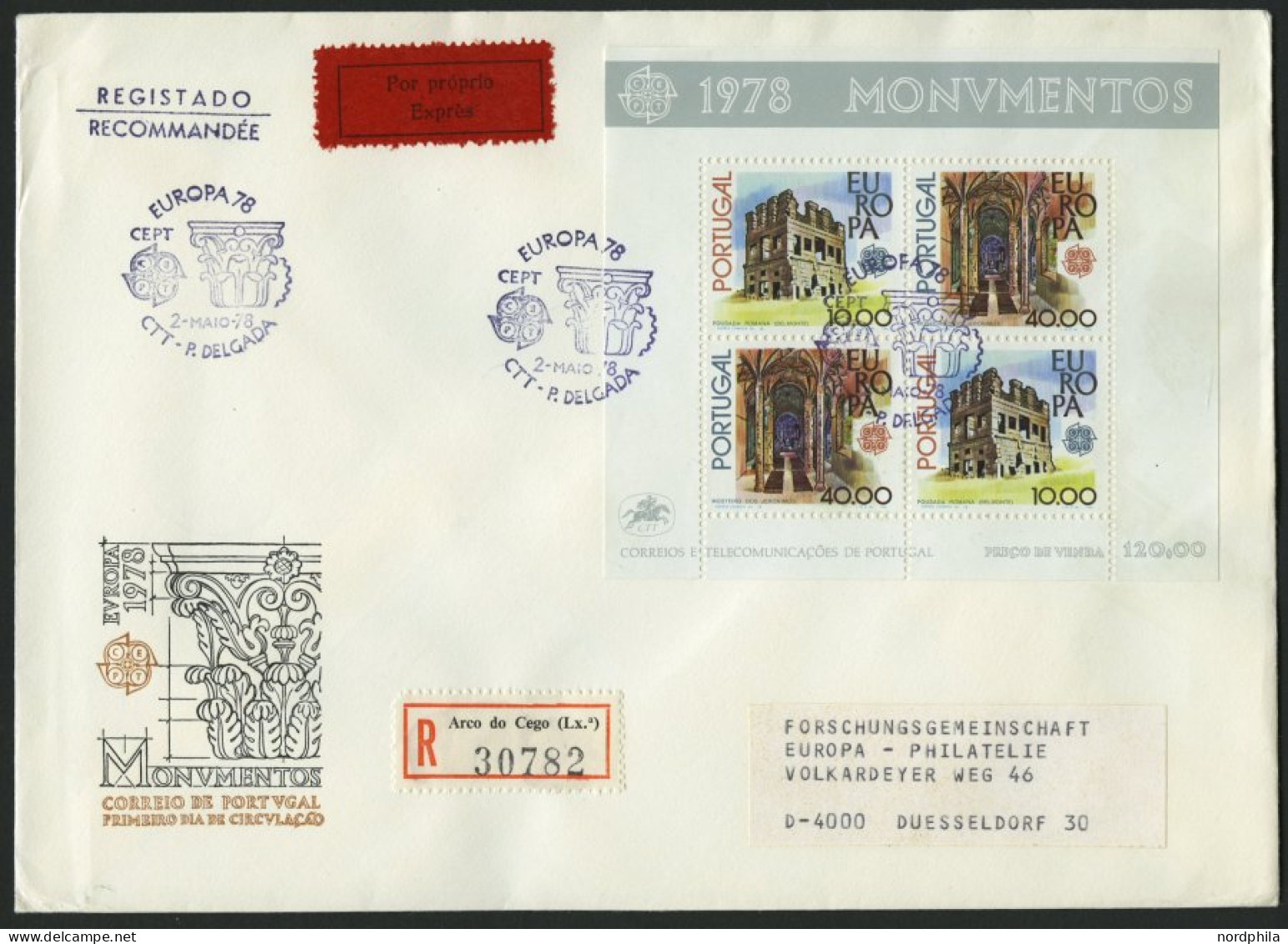 PORTUGAL Bl. 20,23,27 BRIEF, 1977-79, Europa 3 Blocks Je Auf FDC, Pracht, Mi. 195.- - Autres & Non Classés