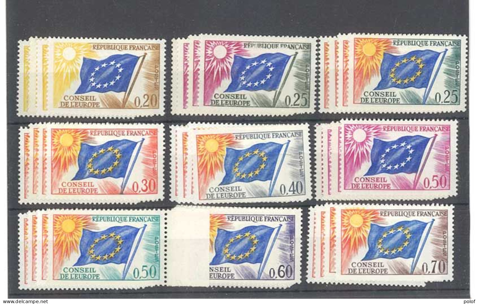 TIMBRE DE SERVICE - Conseil De L' Europe - 4 Séries De 9 Timbres - Yvert 27 à 25 - Neuf Sans Trace De Charnière - Mint/Hinged