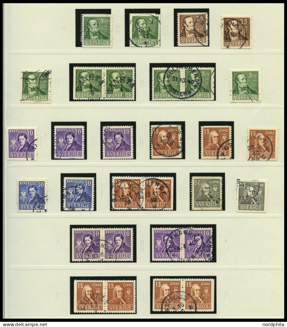 SAMMLUNGEN, LOTS o, reichhaltige gestempelte Sammlung Schweden von 1855-1972 in 2 SAFE-dual Alben, dabei Mi.Nr. 2, 6, 13