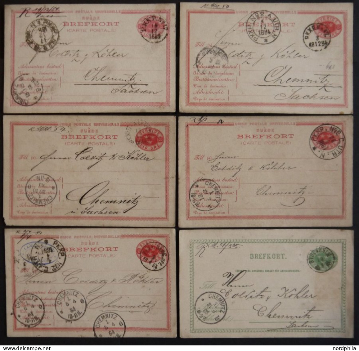 GANZSACHEN 1883-98, über 40 Ganzsachenkarten Nach Deutschland, Einige Interessante Stempel, Feinst/Pracht - Postwaardestukken