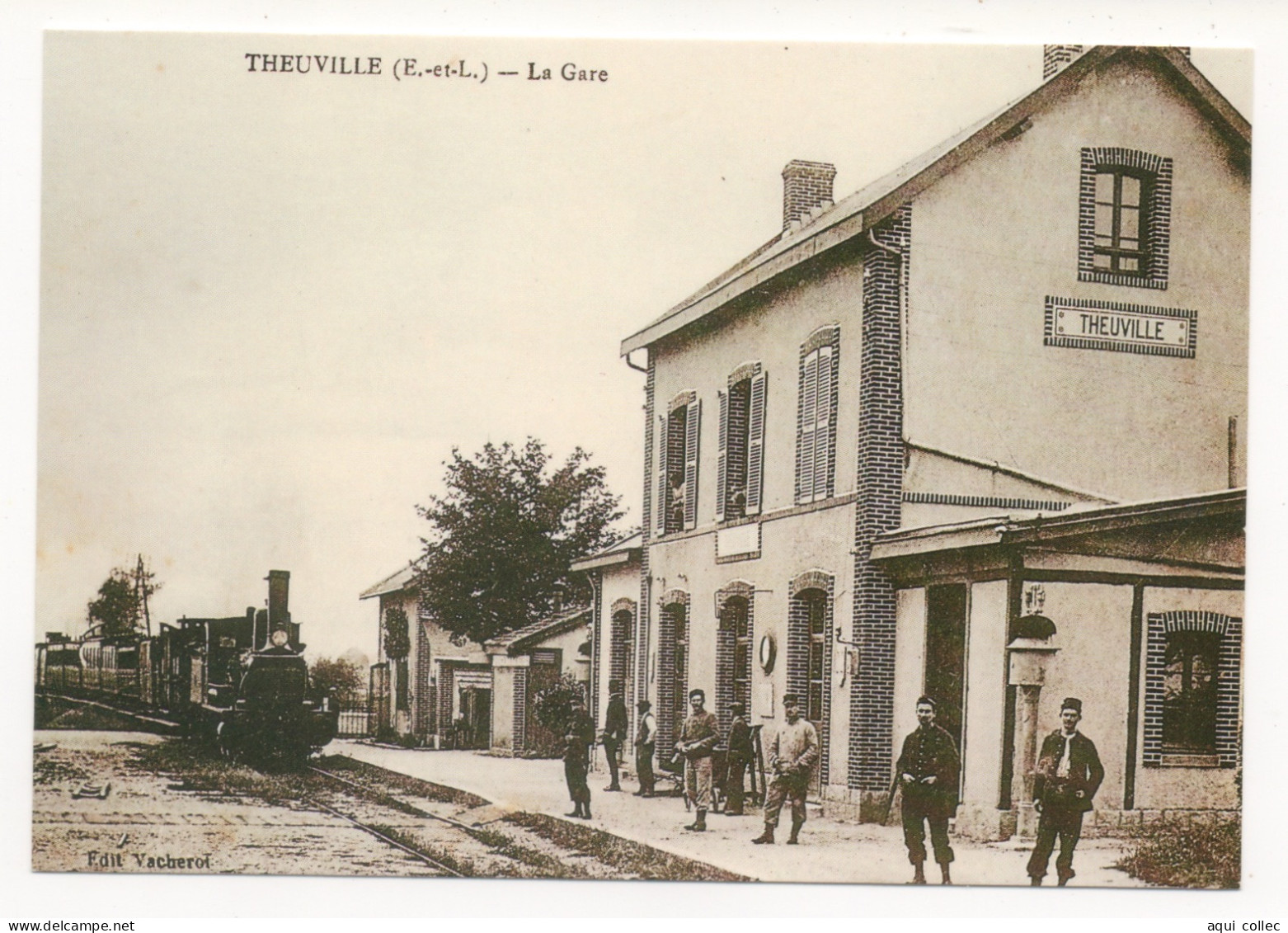 THEUVILLE (28) CETTE LIGNE ÉTAIT EXPLOITÉ PAR LE 5 ème RÉGIMENT DE GÉNIE (REPRODUCTION D'UNE CARTE POSTALE ANCIENNE) - Eisenbahnen