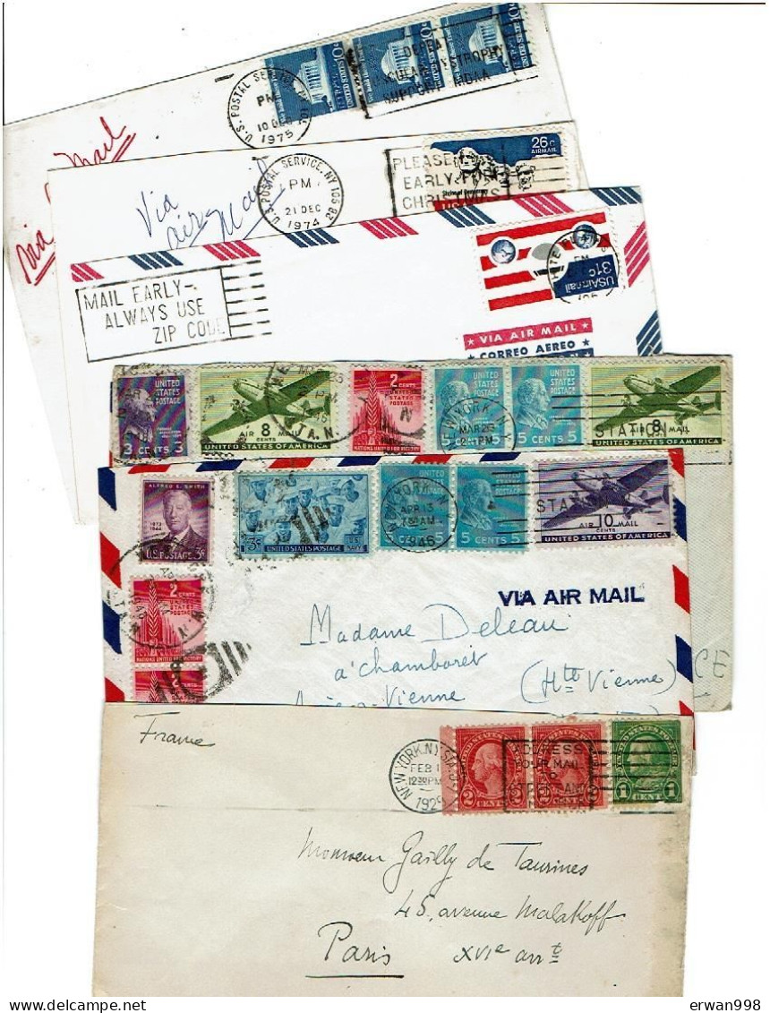 Lot De 40 Lettres Des USA à Destination De L'Europe  1118 - Storia Postale
