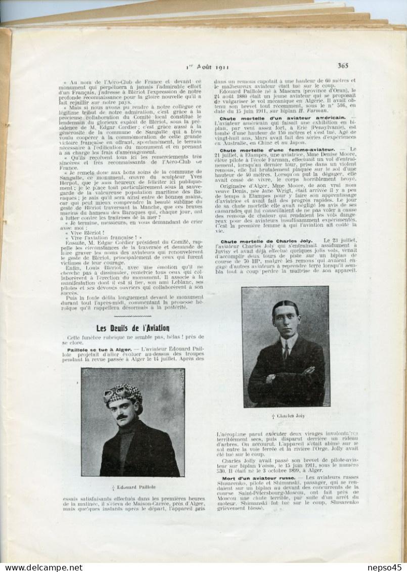 L'aérophile.Revue technique & pratique locomotions aériennes.1911.publie le Bulletin Officiel de l'Aéro-Club de France.