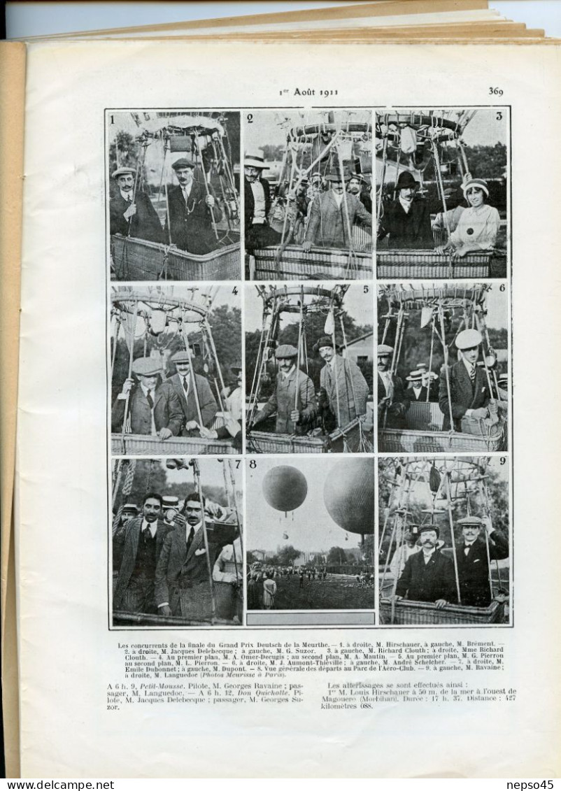 L'aérophile.Revue technique & pratique locomotions aériennes.1911.publie le Bulletin Officiel de l'Aéro-Club de France.