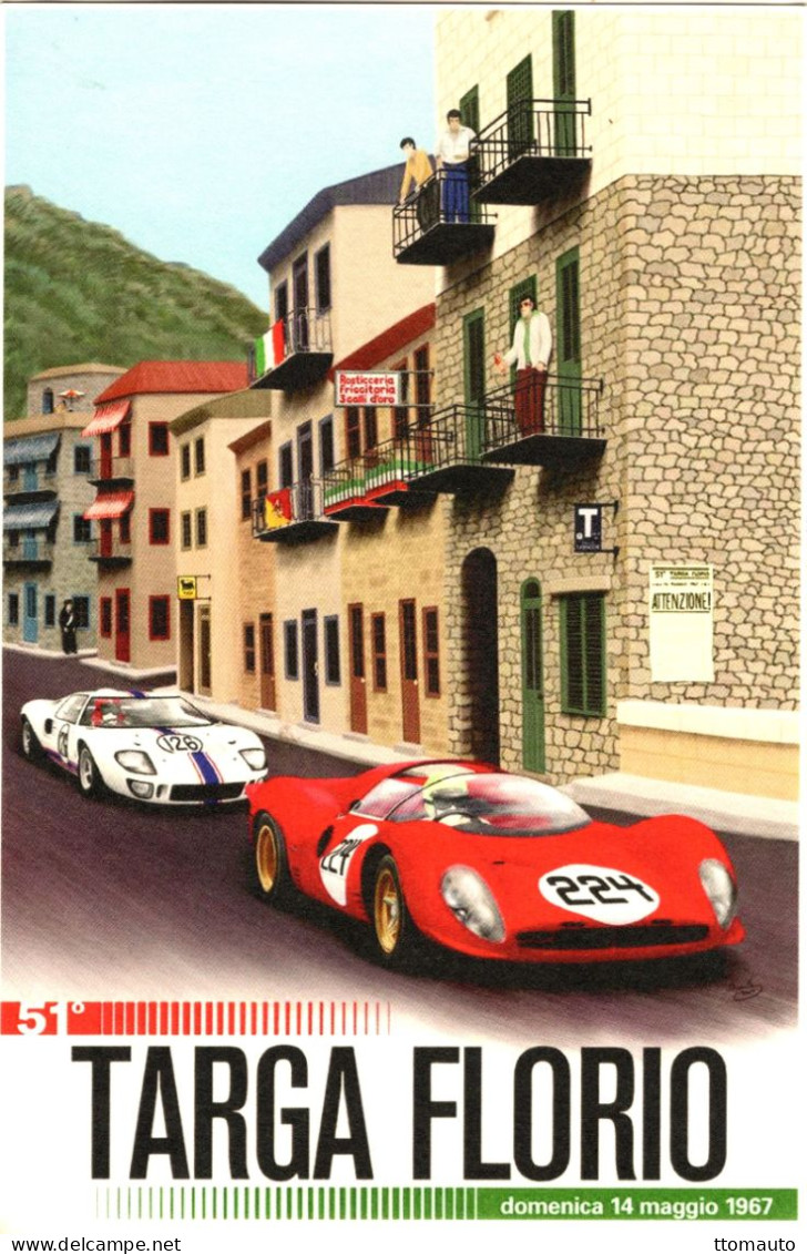 Le 51e Targa Florio 1967 - Ferrari-Ford GT  - Publicité D'epoque   - CPM - Le Mans