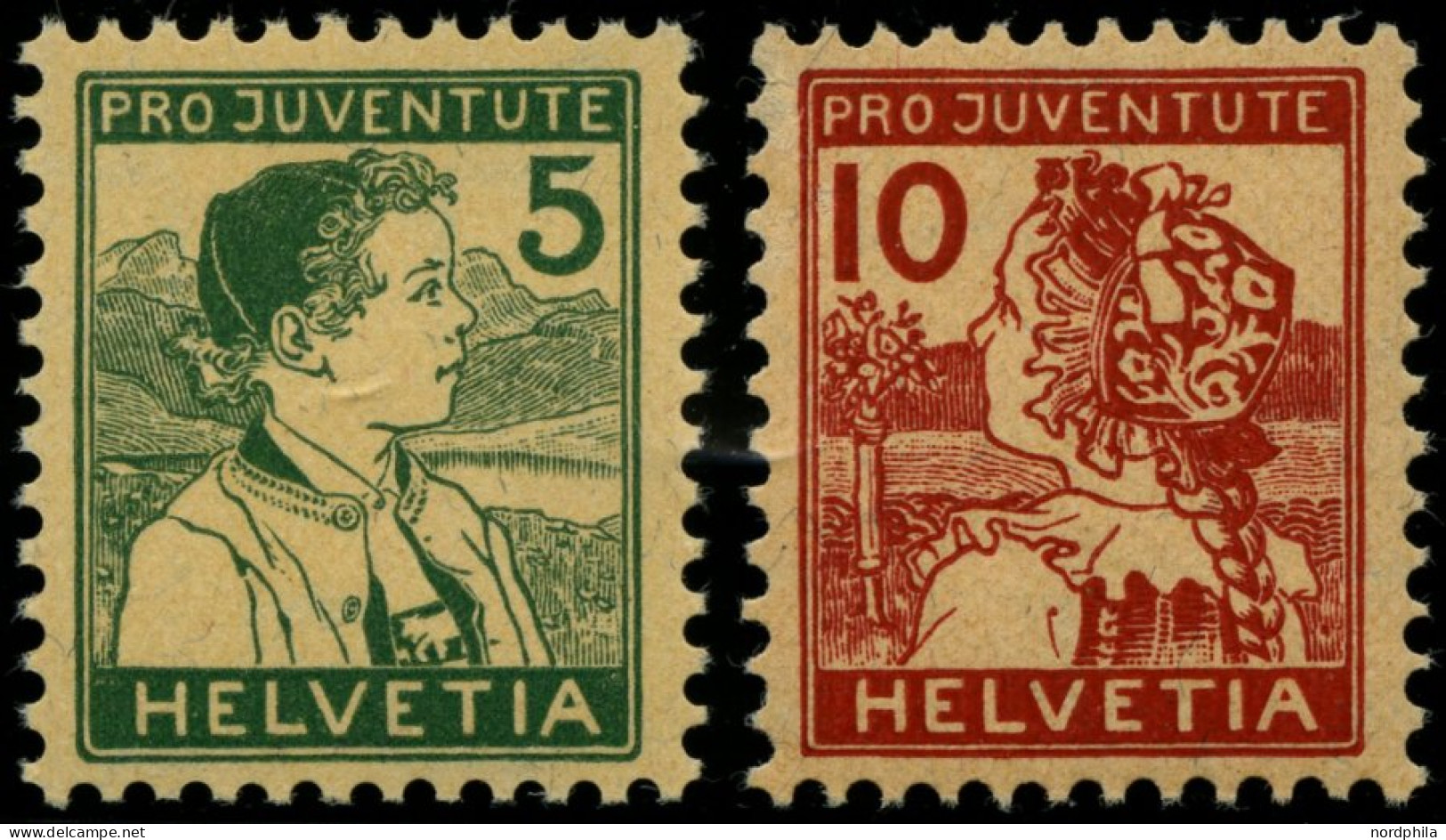 SCHWEIZ BUNDESPOST 128/9 , 1915, Pro Juventute, Postfrisch, Pracht, Mi. 260.- - Nuevos