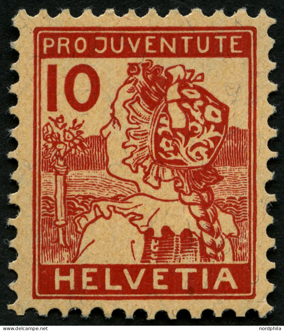 SCHWEIZ BUNDESPOST 129 , 1915, 10 C. Pro Juventute, Falzrest, Pracht, Mi. 110.- - Nuevos