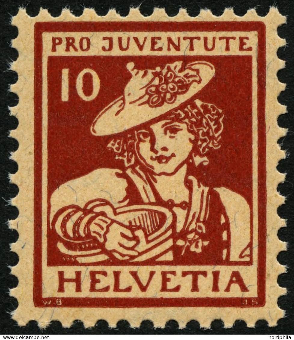 SCHWEIZ BUNDESPOST 132 , 1916, 10 C. Pro Juventute, Postfrisch, Pracht, Mi. 150.- - Nuovi