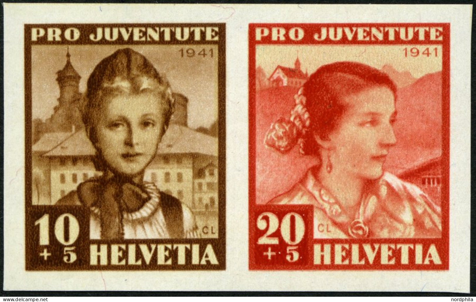 SCHWEIZ BUNDESPOST 403/4 , 1941, Einzelmarken Pro Juventute, Prachtpaar, Mi. 100.- - Unused Stamps