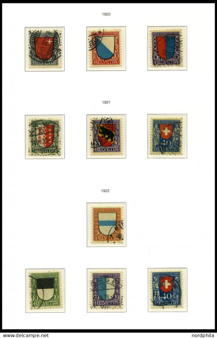 SAMMLUNGEN O, Saubere Gestempelte Sammlung Pro Juventute Von 1915-69 Im MAWIR Album, Bis Auf Mi.Nr. 129 Und Bl. 6 Komple - Verzamelingen