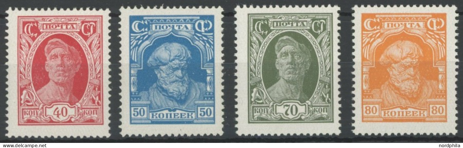 SOWJETUNION 350-53 , 1928, 40 - 80 K. Kräfte Der Revolution, 4 Postfrische Prachtwerte, Mi. 220.- - Autres & Non Classés