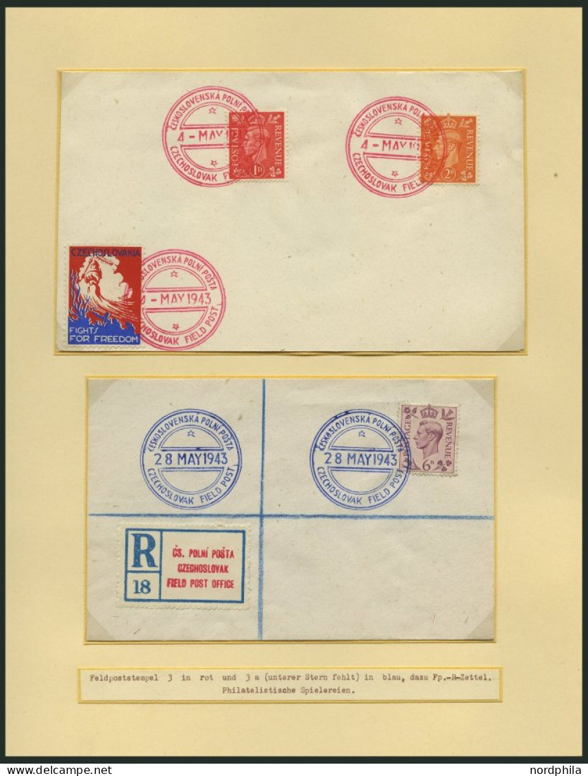 TSCHECHOSLOWAKEI Brief,o,, , 1940-48, Interessante Sammlung Mit 27 Bedarfsbelegen, Dabei Feldpost, Zensurbelege, Dazu Ma - Collections, Lots & Series