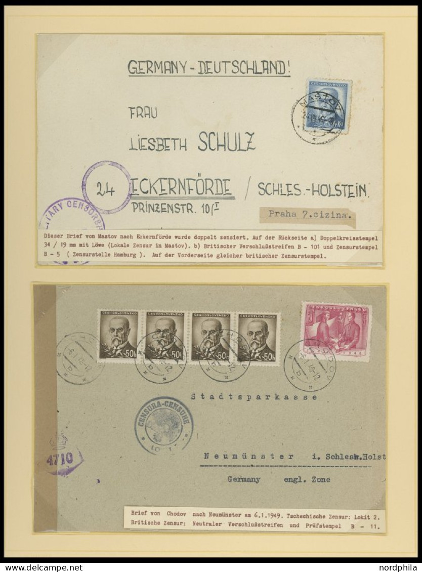 TSCHECHOSLOWAKEI Brief,o,, , 1940-48, interessante Sammlung mit 27 Bedarfsbelegen, dabei Feldpost, Zensurbelege, dazu Ma