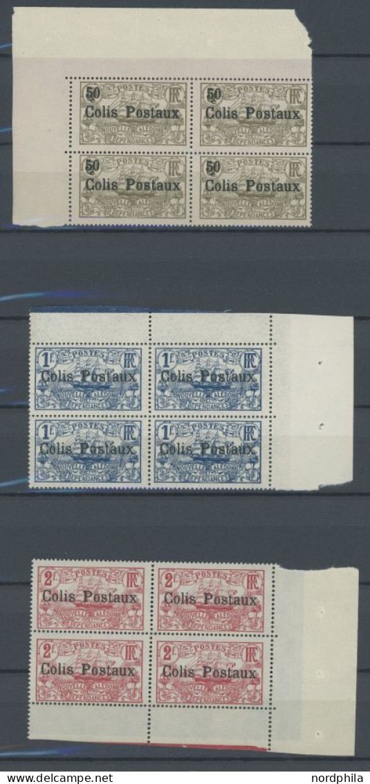 NEUKALEDONIEN P 1-3 VB , Paketmarken: 1926, Colis Postaux In Eckrandviererblocks, Postfrisch, Pracht - Autres & Non Classés