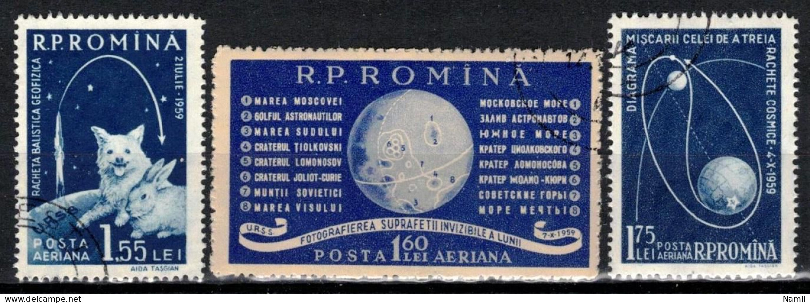 Roumanie 1959 Mi 1824-6 (Yv PA 104-6), Obliteré - Oblitérés