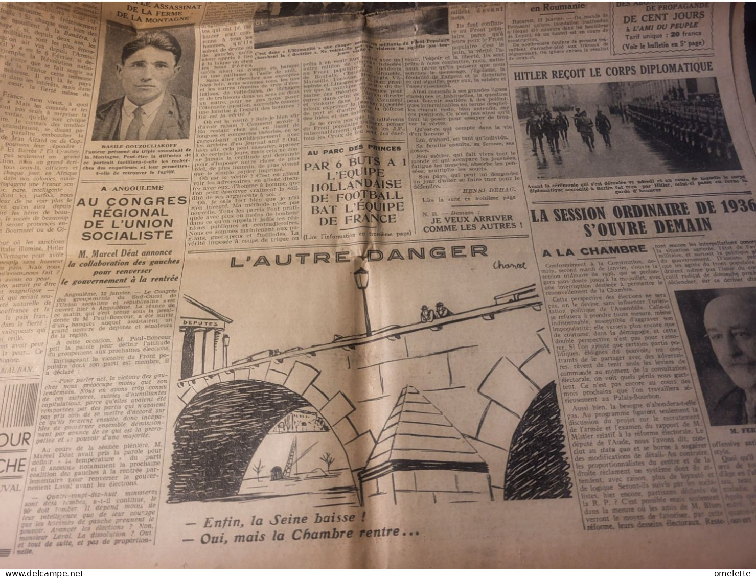 AMI PEUPLE 36/ENQUETE FRONT POPULAIRE L HUMANITE /HITLER/FERNAND BOUISSON /CHANCEL L AUTRE DANGER - Autres & Non Classés