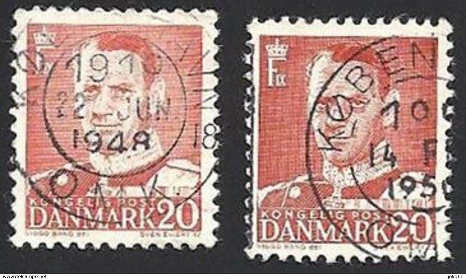 Dänemark 1948, Mi.-Nr. 304 Type I+III, Gestempelt - Usati