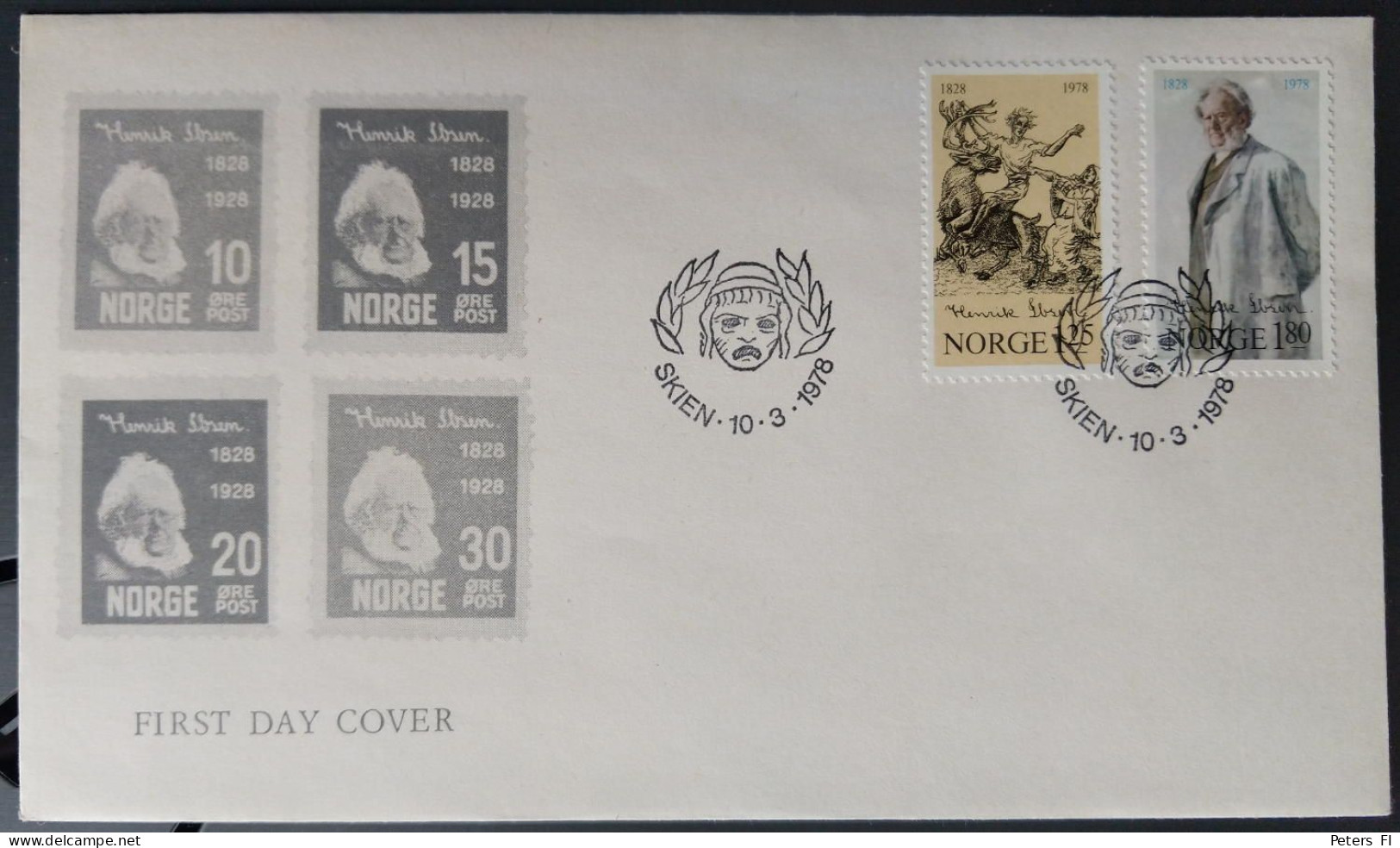 Norwegen, Henrik Ibsen -Marken Auf FDC Brief 1978, Nicht Gelaufen - FDC