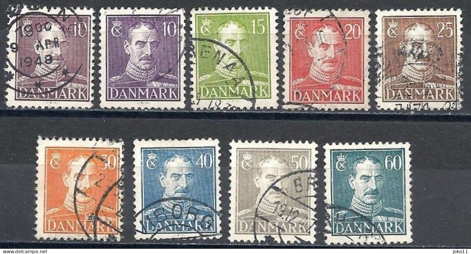 Dänemark 1942, Mi.-Nr. 269 A+b - 277, Ohne 274, Gestempelt - Gebruikt