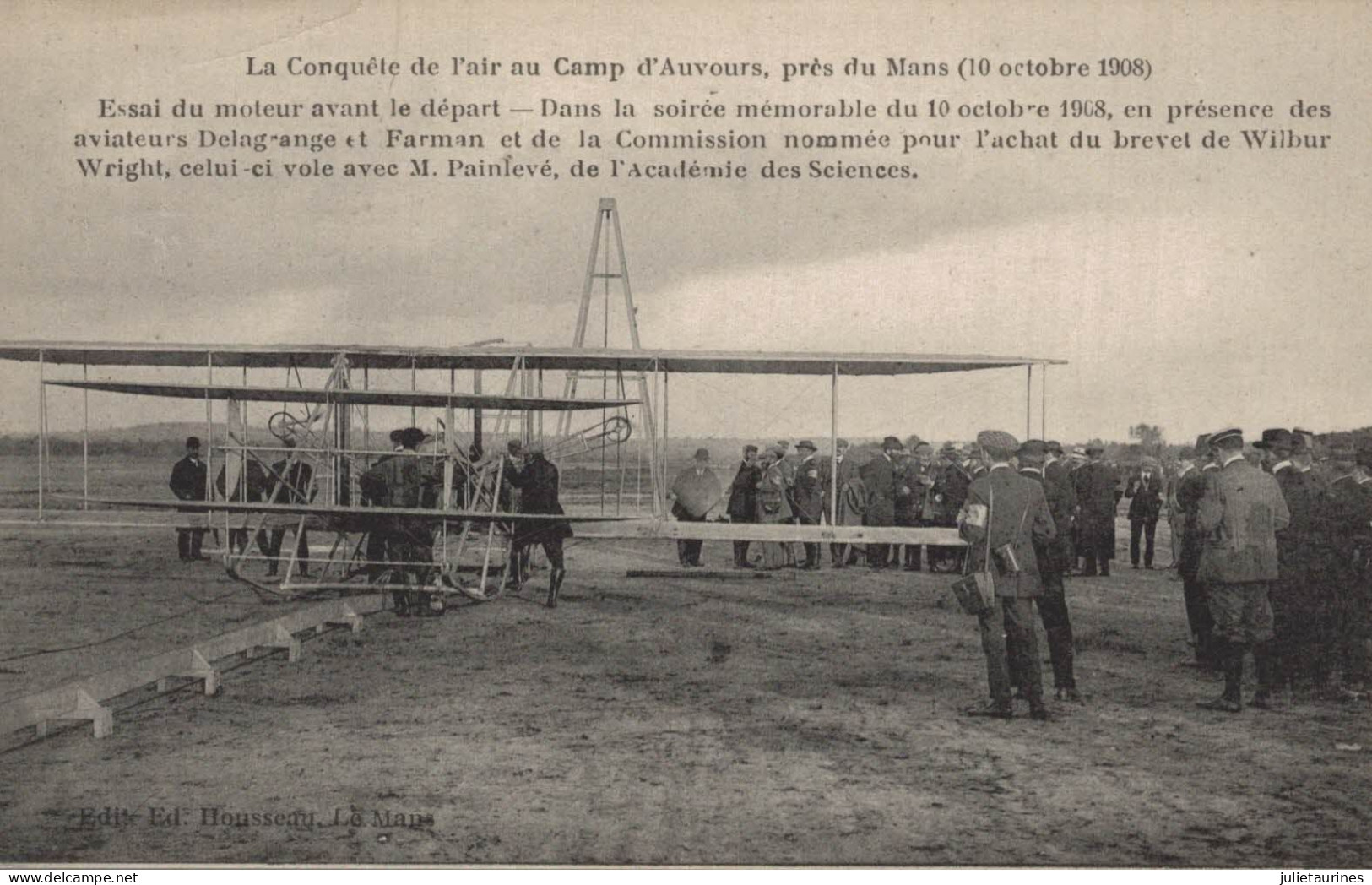 LA CONQUETE DE L AIR AU CAMP D AUVOURS ESSAI DU MOTEUR AVANT LE DEPART CPA BON ETAT - 1919-1938: Fra Le Due Guerre