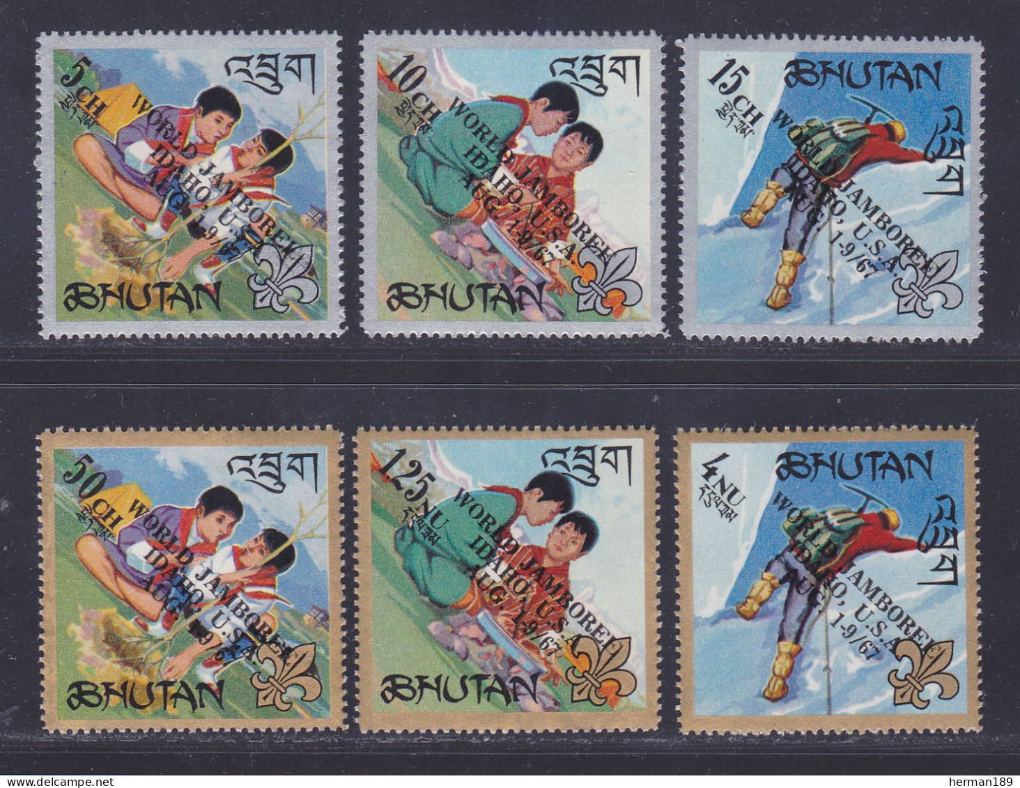 BHOUTAN N°  123 à 128 ** MNH Neufs Sans Charnière, TB (D2300) Jamboree Mondial D'Idaho - 1967 - Bhoutan