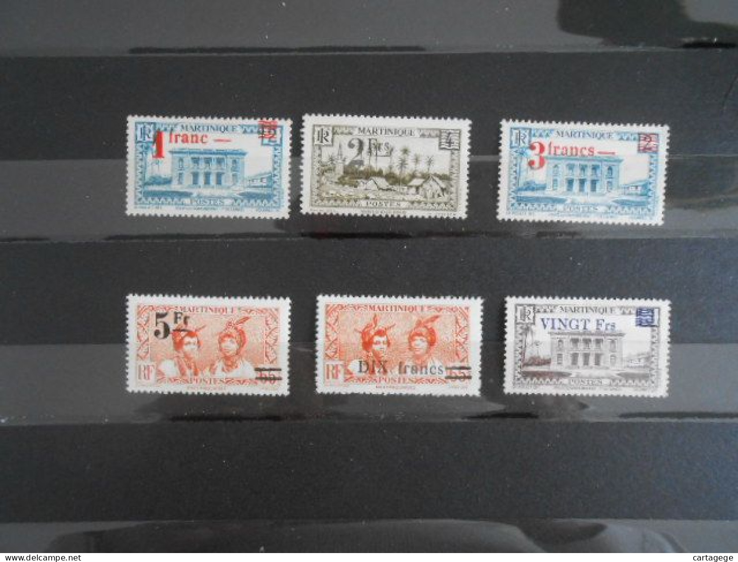 MARTINIQUE YT 220/225 TIMBRES DE 1933-39 SURCHARGES* - Unused Stamps