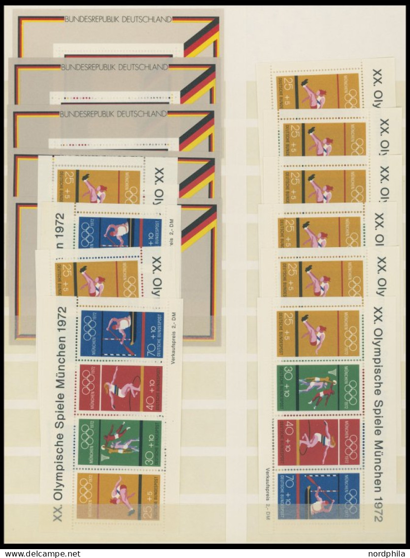 SLG., LOTS DEUTSCHLAND ,o , ca. 1965-91, meist postfrische Partie Bundesrepublik und Berlin, mit vielen Blocks, dazu etw