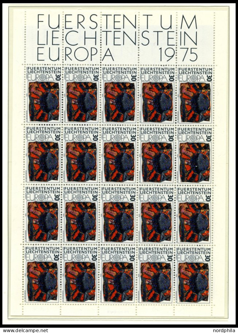 EUROPA UNION , 1975, Gemälde, kompletter Jahrgang, mit fast allen Kleinbogen, Pracht