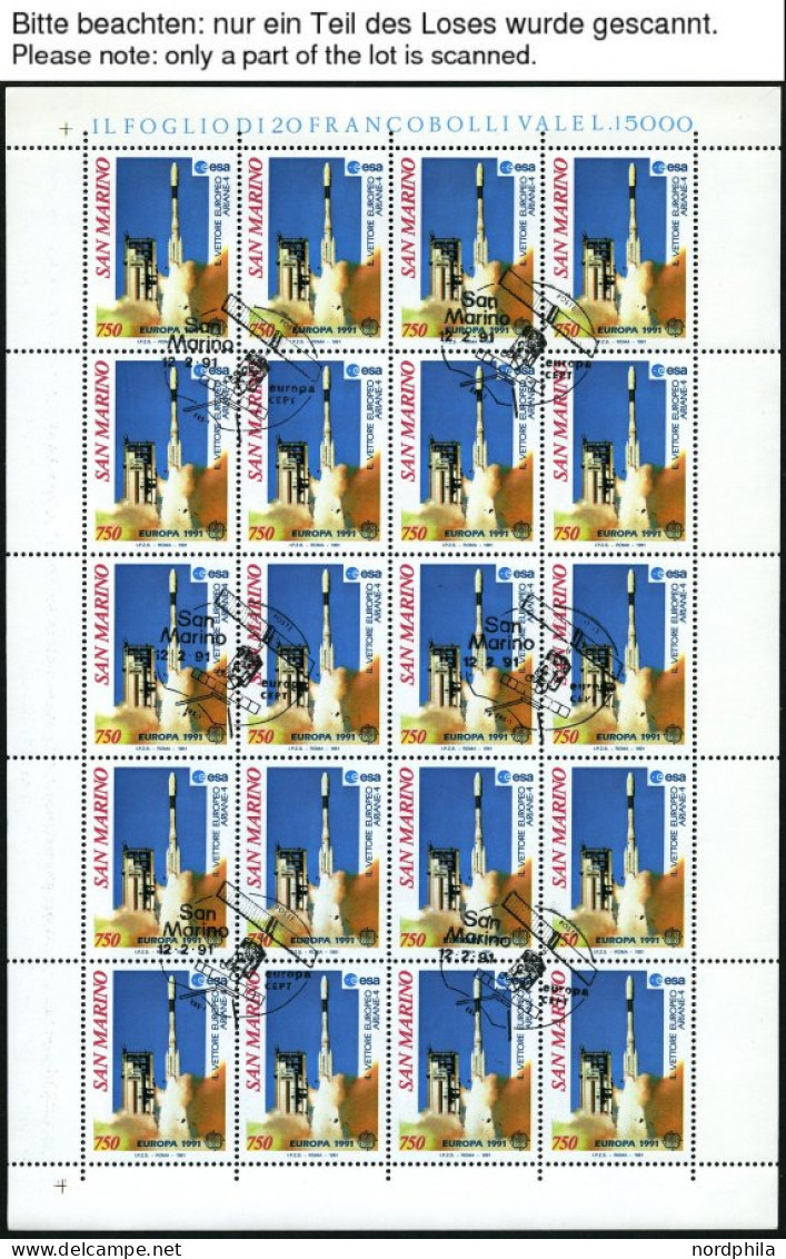 EUROPA UNION KB O, 1991, Weltraumfahrt, 12 Verschiedene Kleinbogensätze, U.a. Mit Irland Und San Marino, Pracht, Mi. 680 - Colecciones