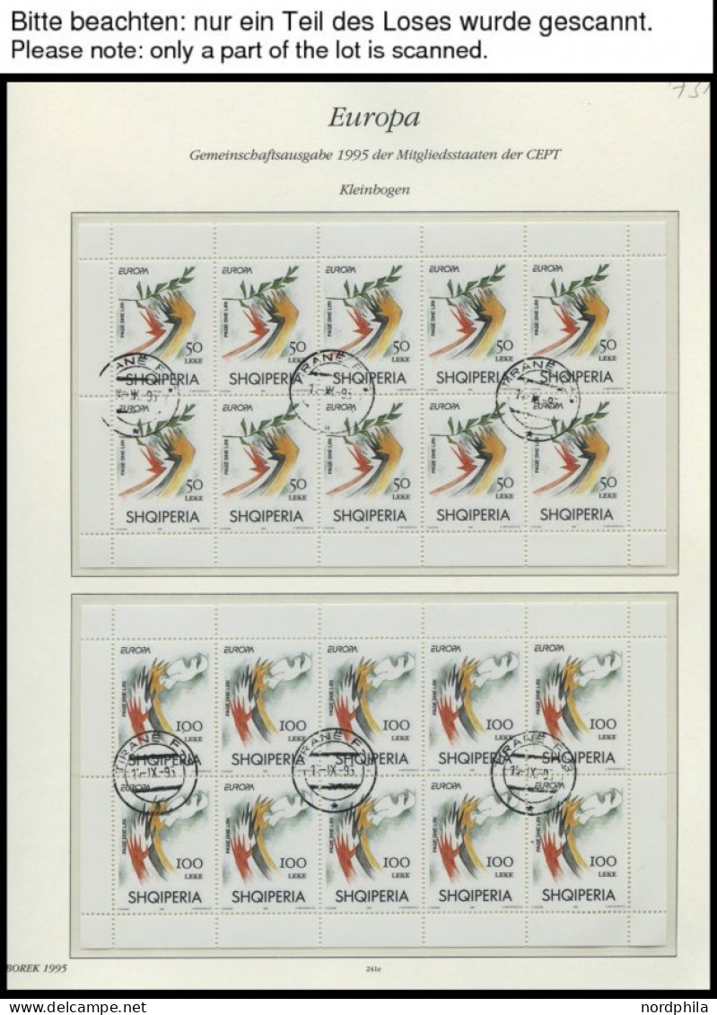 EUROPA UNION KB O, 1995, Frieden Und Freiheit In Kleinbogen, Fast Kompletter Jahrgang, Pracht, Mi. 673.- - Collezioni