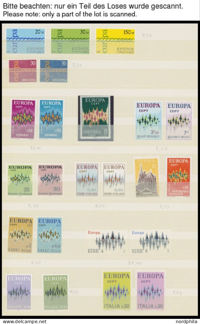 EUROPA UNION , Wohl Komplette Postfrische Sammlung Gemeinschaftsausgaben Von 1968-75, Dazu Etwas Europarat, Skandinavien - Sonstige & Ohne Zuordnung