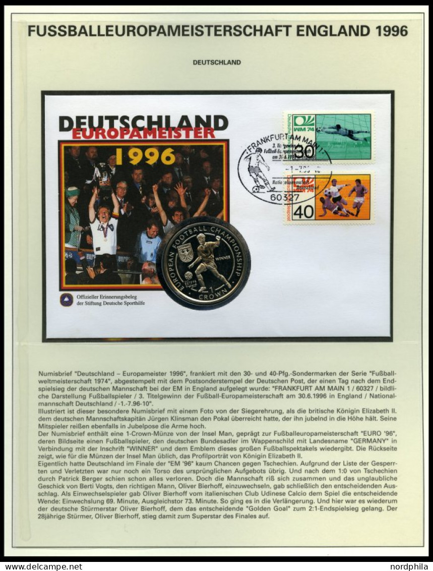 SPORT ,Brief , Fußball-Europameisterschaft England 1996 Auf Siegerseiten Im Album Mit Blocks, Streifen, Einzelmarken, Ga - Autres & Non Classés