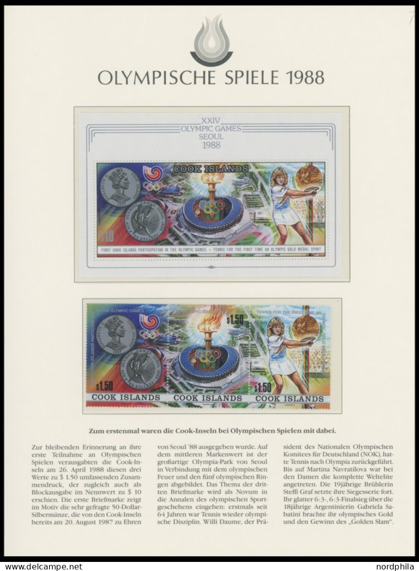 SPORT ,Brief , Olympische Spiele 1988 in 4 Borek Spezialalben mit Goldmünze China Mint, Peking, Schwerttanz, PP, Kleinbo