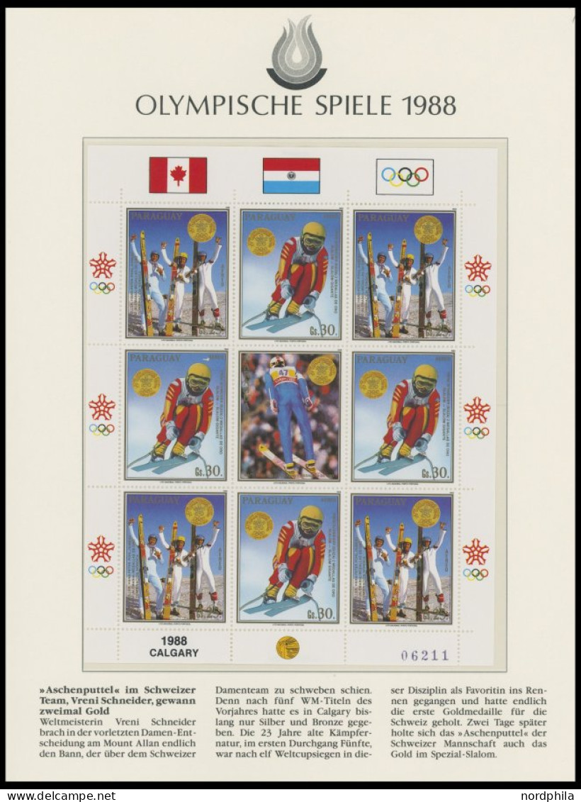 SPORT ,Brief , Olympische Spiele 1988 in 4 Borek Spezialalben mit Goldmünze China Mint, Peking, Schwerttanz, PP, Kleinbo
