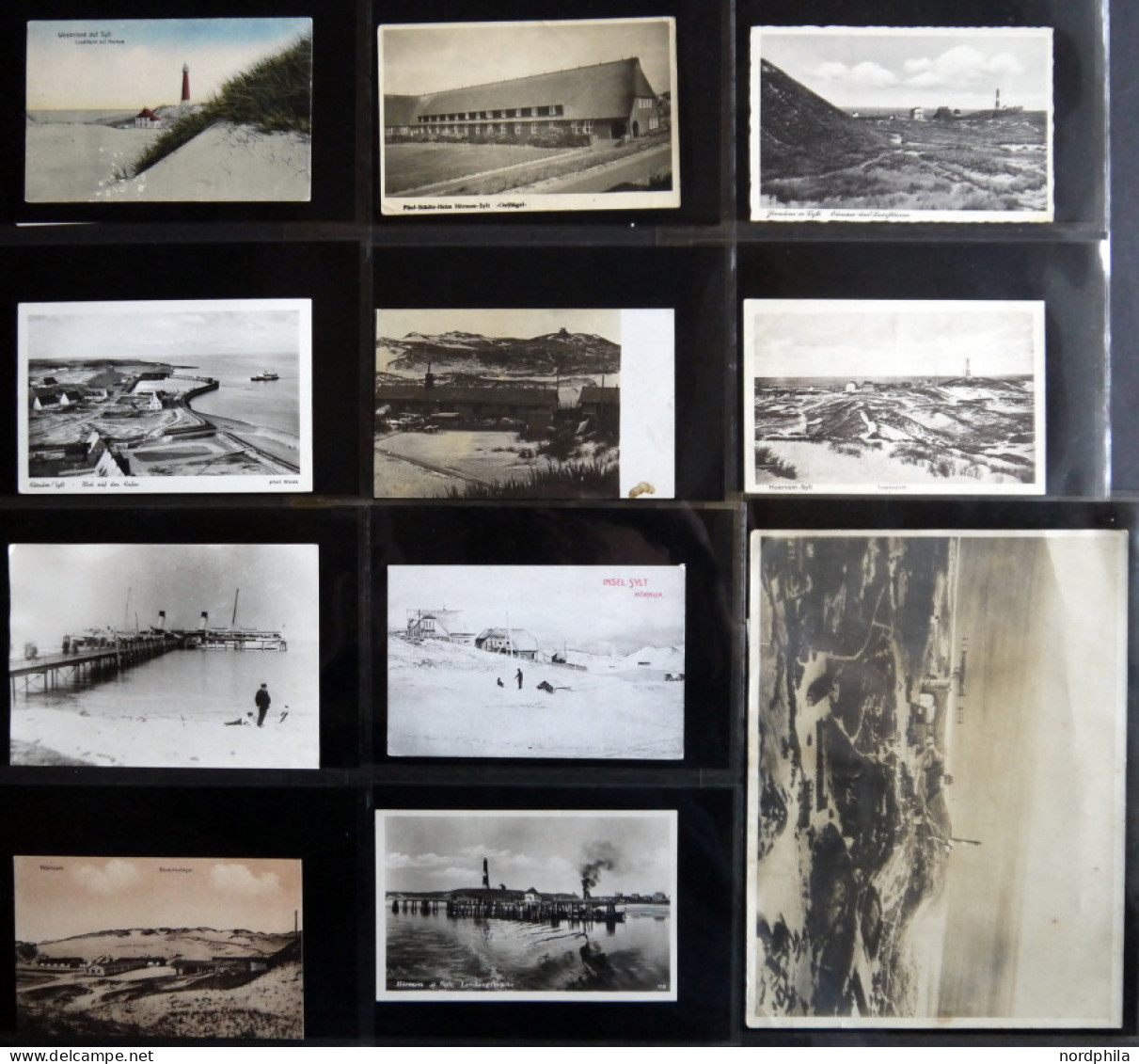 DEUTSCHLAND ETC. SYLT - Hörnum, Sammlung Von 62 Verschiedenen Ansichtskarten Im Briefalbum, Dabei Ein Foto Hapag-Landung - Sylt