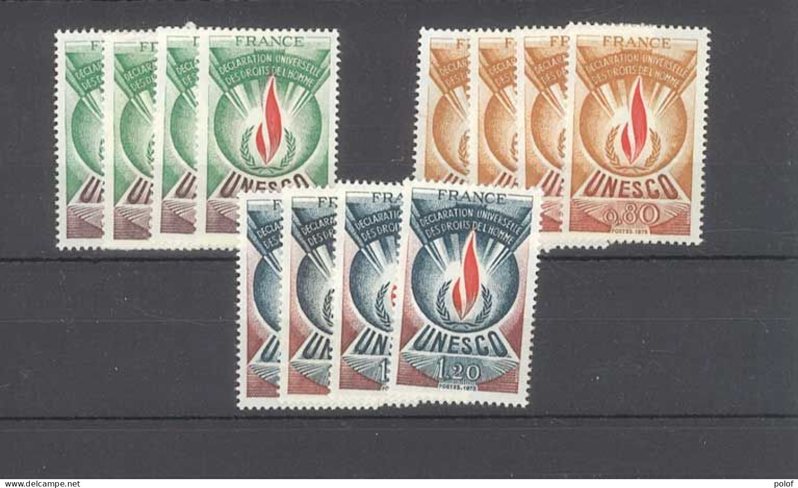 TIMBRE DE SERVICE - Unesco - 4 Séries De 3 Timbres - Yvert 43 à 45 - Neuf Sans Trace De Charnière - Mint/Hinged