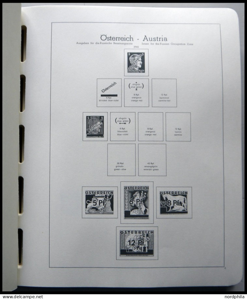 ALBEN 1945-94, Neuwertige, Scheinbar Komplette Österreich Vordruckblätter Von Leuchtturm, Im Klemmbinder - Encuadernaciones Y Hojas