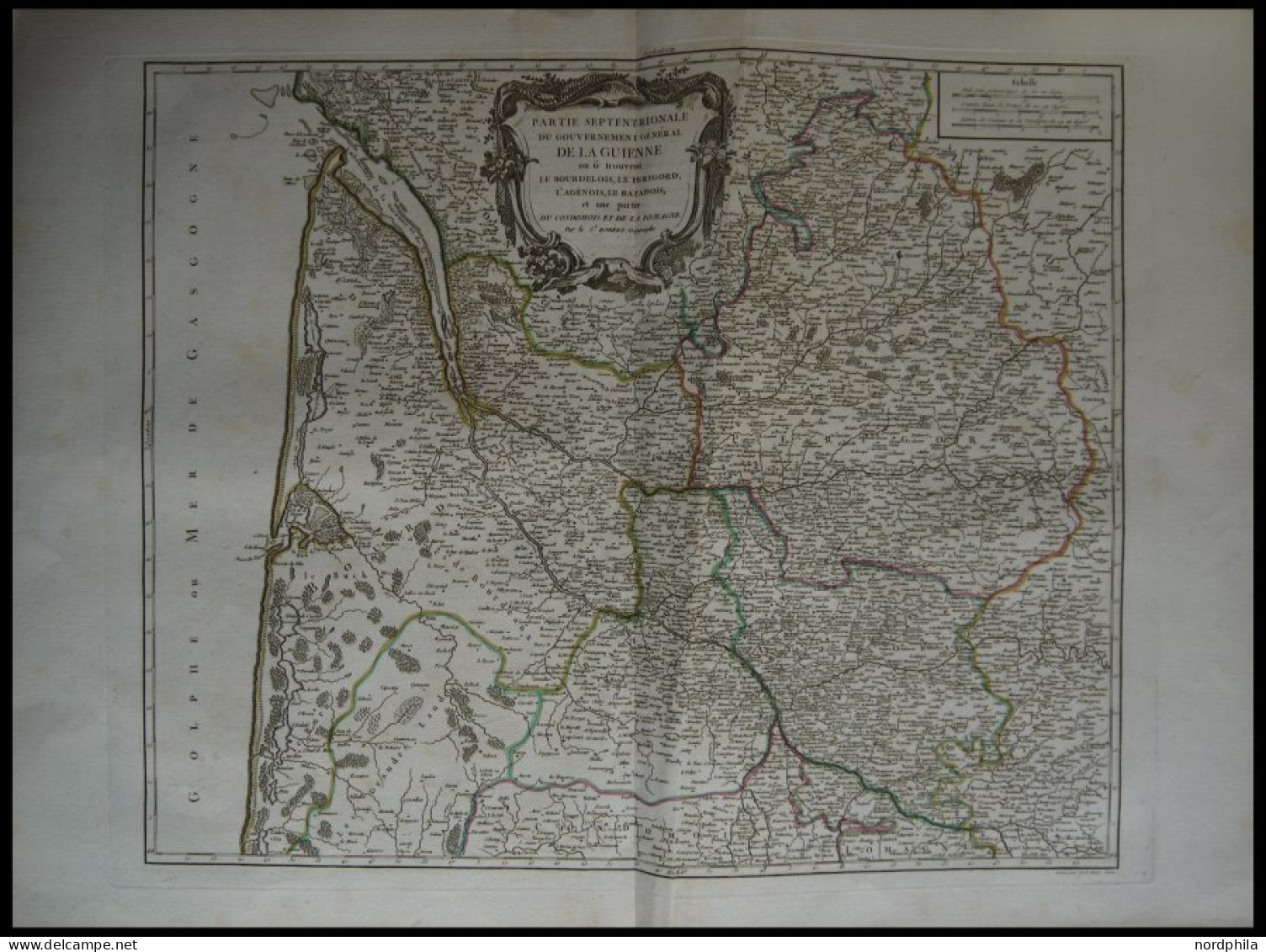 ALTE LANDKARTEN - FRANKRE (50x60) , Die Provinzen Le Bourdelois, Le Perigord, L`Agenois, Le Bazadois, Altkolorierter Kup - Other & Unclassified