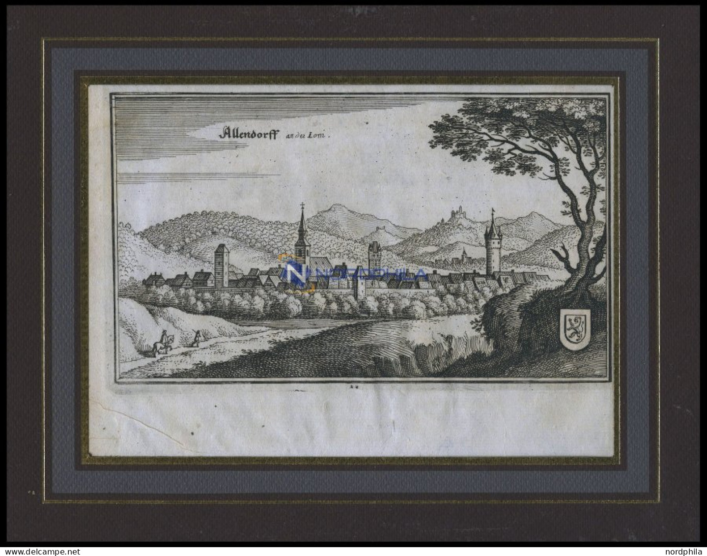 ALLENDORF, Gesamtansicht, Kupferstich Von Merian Um 1645 - Estampes & Gravures