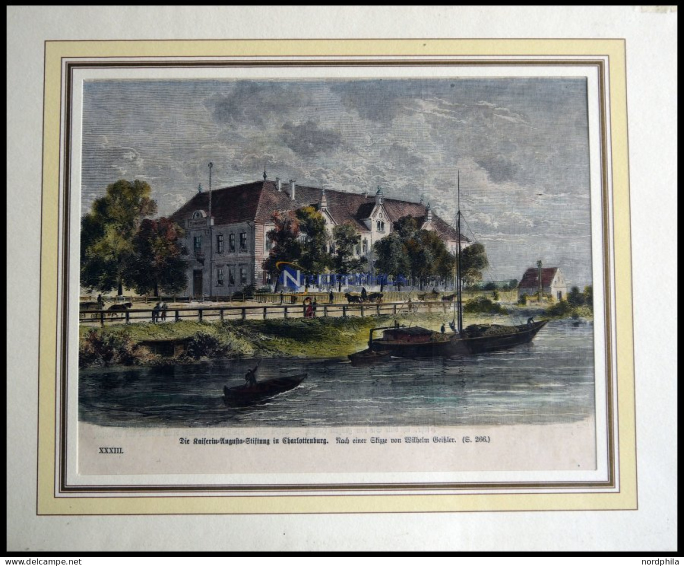 BERLIN, CHARLOTTENBURG: Die Kaiserin-Augusta-Stiftung, Kolorierter Holzstich Nach Geißler Um 1880 - Prints & Engravings