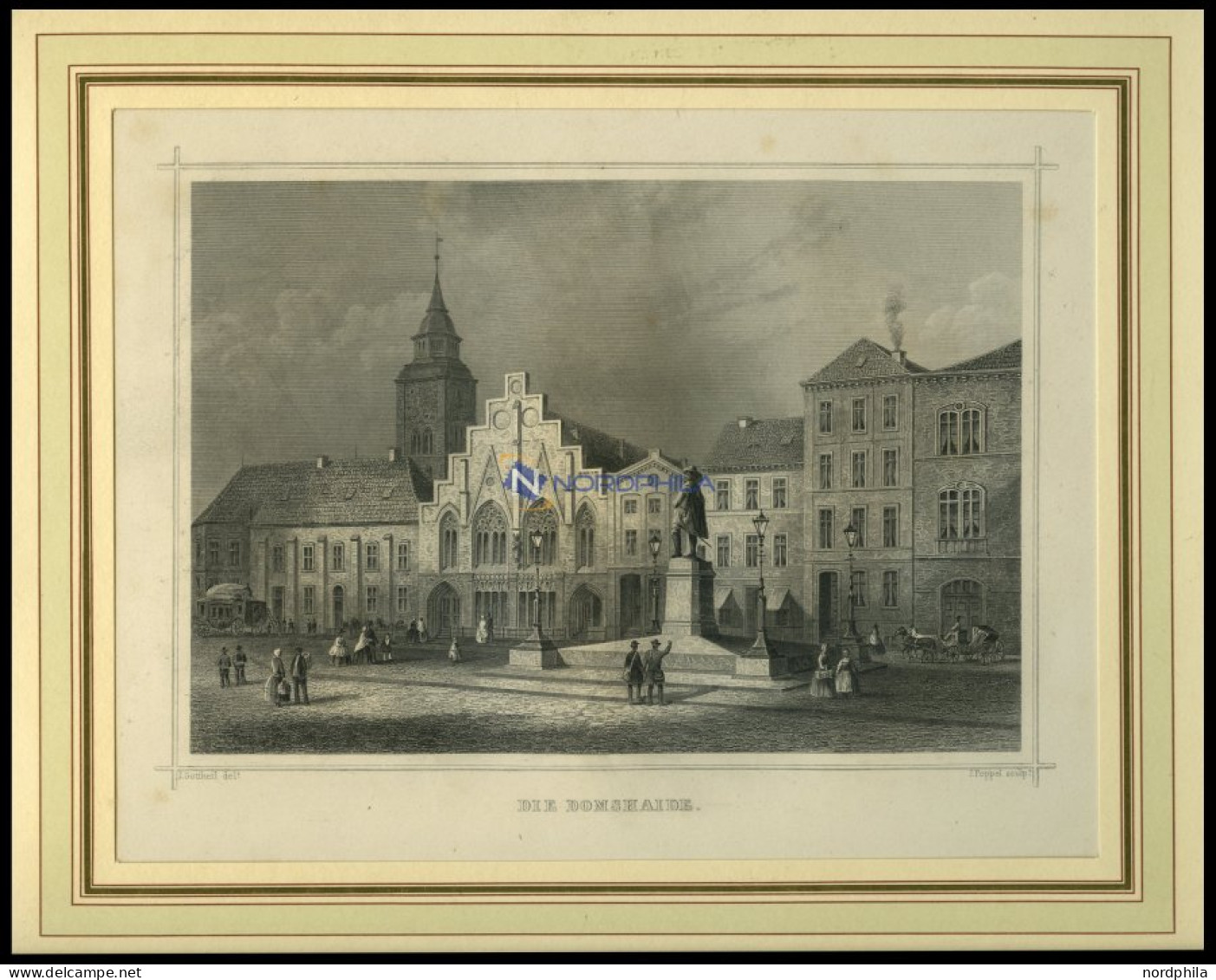 BREMEN: Die Domshaide, Stahlstich Von Gottheil/Poppel, 1840 - Stiche & Gravuren