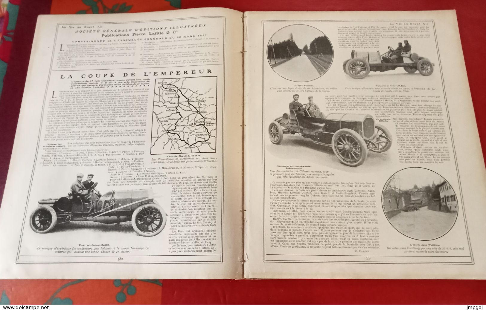 La Vie Au Grand Air N°455 Juin 1907 Auto Coupe De L'Empereur Voitures Engagées Coupe Poitou Sabotage Voitures Auteuil - 1900 - 1949