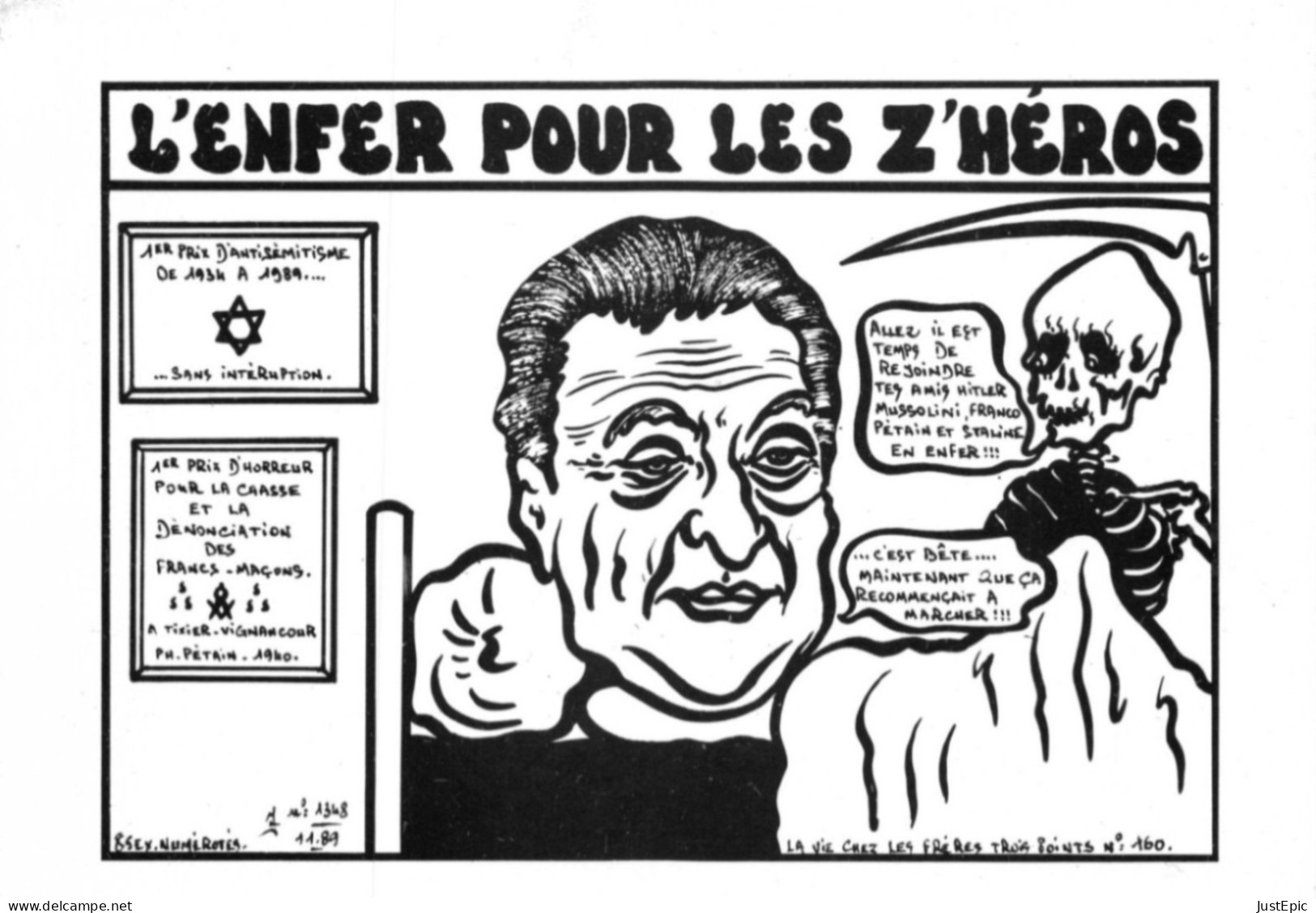 LARDIE Jihel Tirage  85 Ex. Tixier-Vignancour # Avocat # Extrême Droite # Franc-maçonnerie # Antisémitisme CPM - Satirical