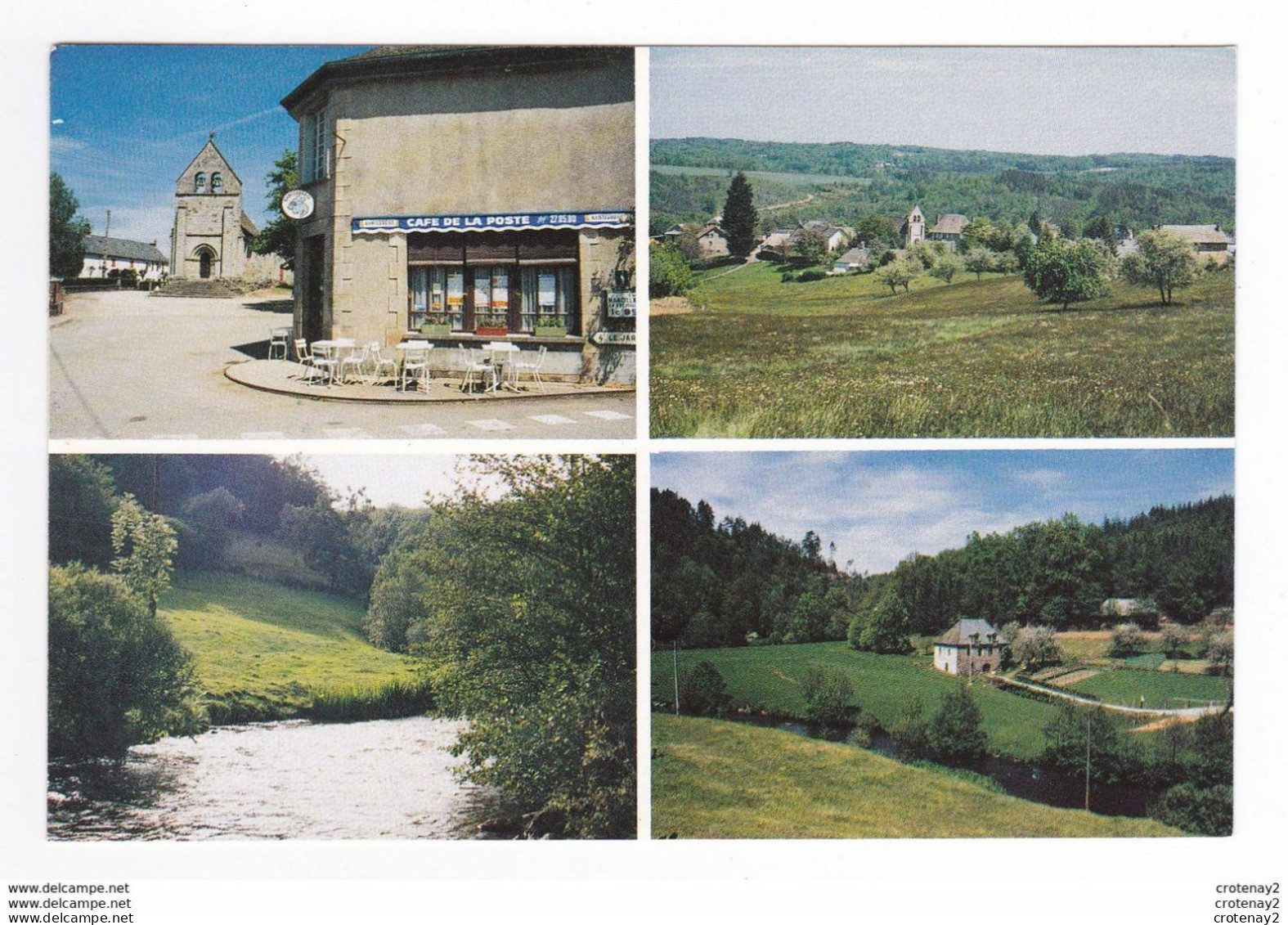 19 CHAMPAGNAC LA NOAILLE Vers Egletons Café De La Poste Pancarte Routière Marcillac Le Jardin 4km PUB Bière Kanterbräu - Egletons