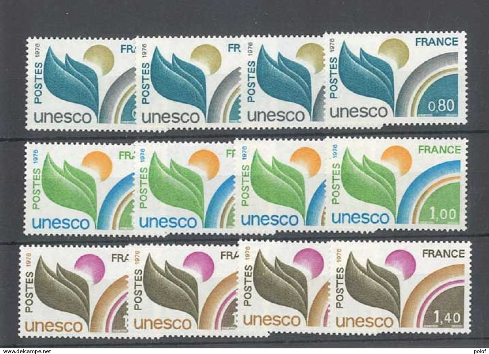 TIMBRE DE SERVICE - Unesco - 4 Séries De 3 Timbres - Yvert 50 à 52 - Neuf Sans Trace De Charnière - Ongebruikt